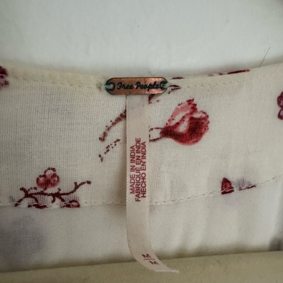 Free People Lysette Red Ivory Floral Maxi Dress - Picture 6 of 9